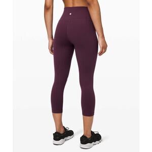 Lululemon Wunder Under Crop (High-Rise) Full-On Luon 21" Size 4 Maroon
